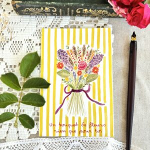 Lot de 5 cartes postales - Un bouquet de fleurs rien que pour toi