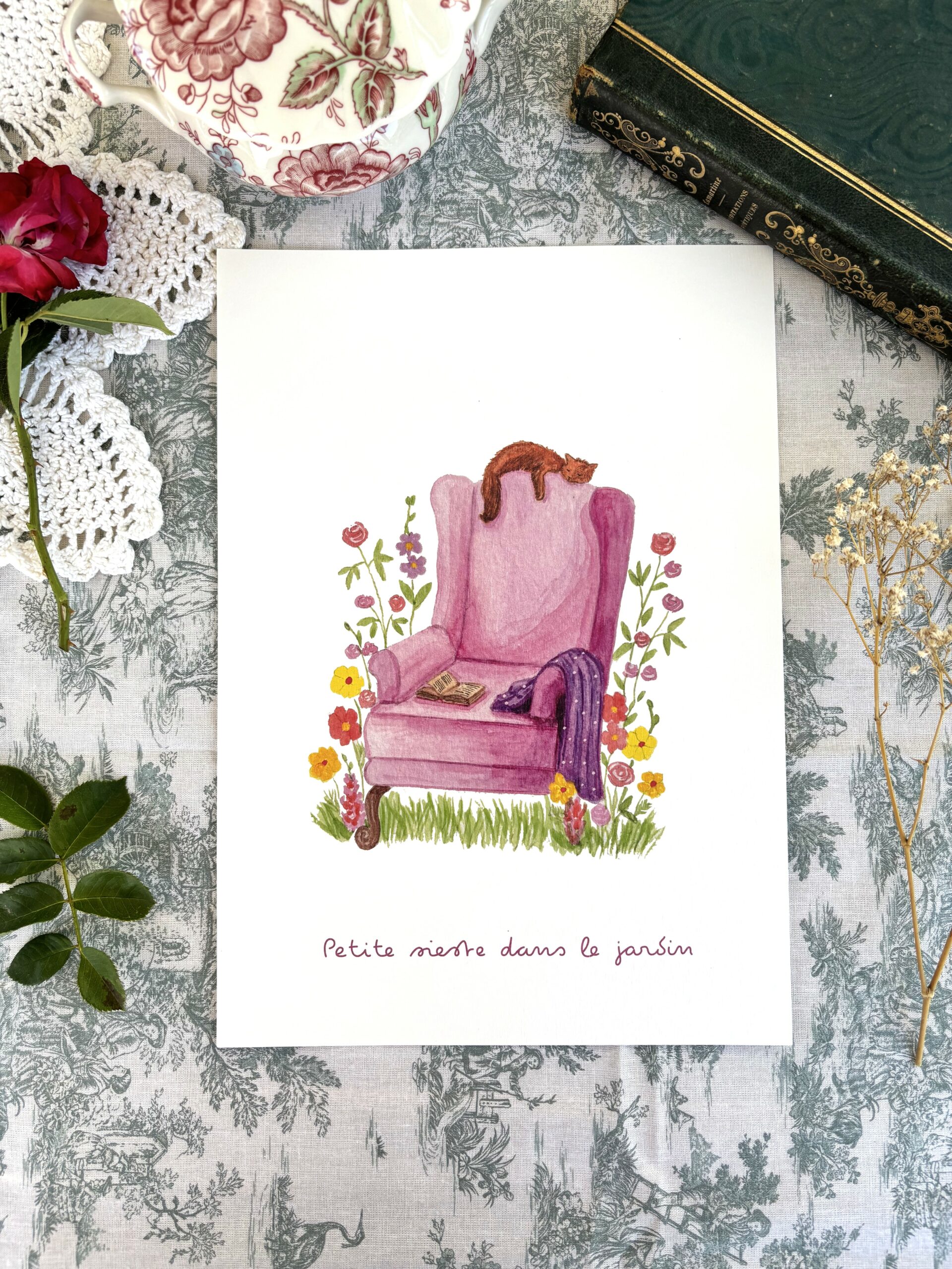 Affiche "Sieste dans le jardin"