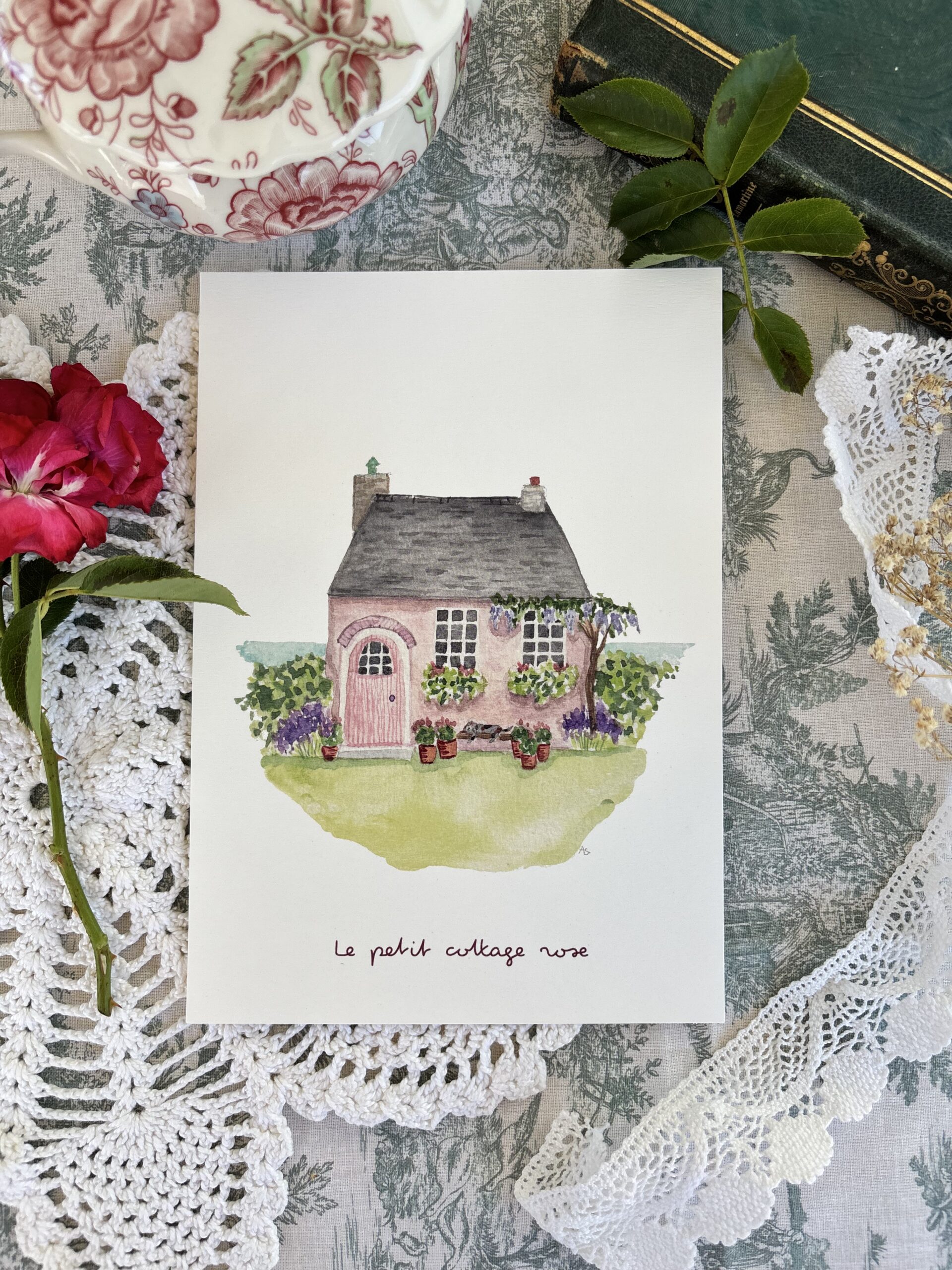 Affiche "Le petit cottage rose"