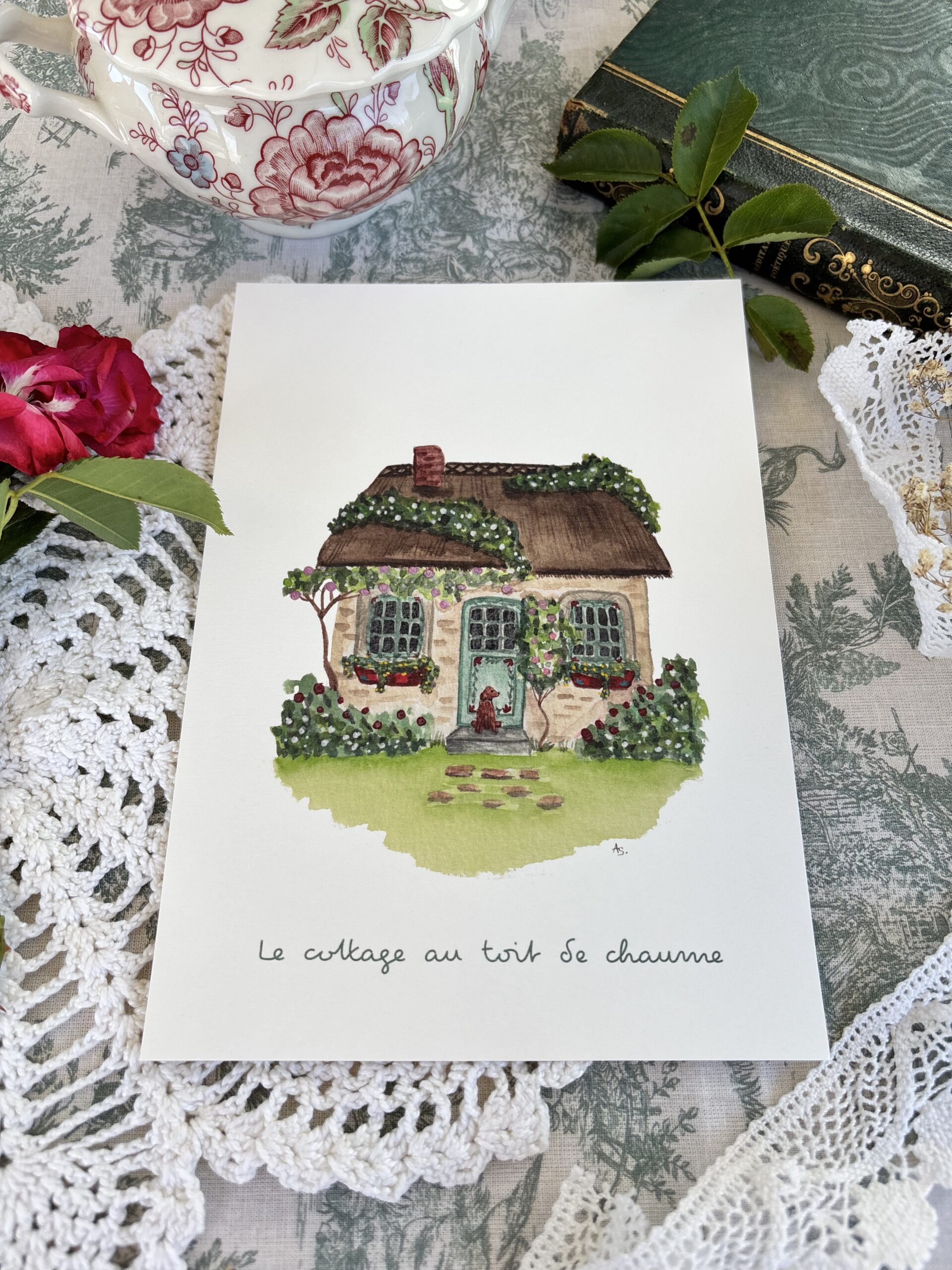 Affiche "Le cottage au toit de chaume"