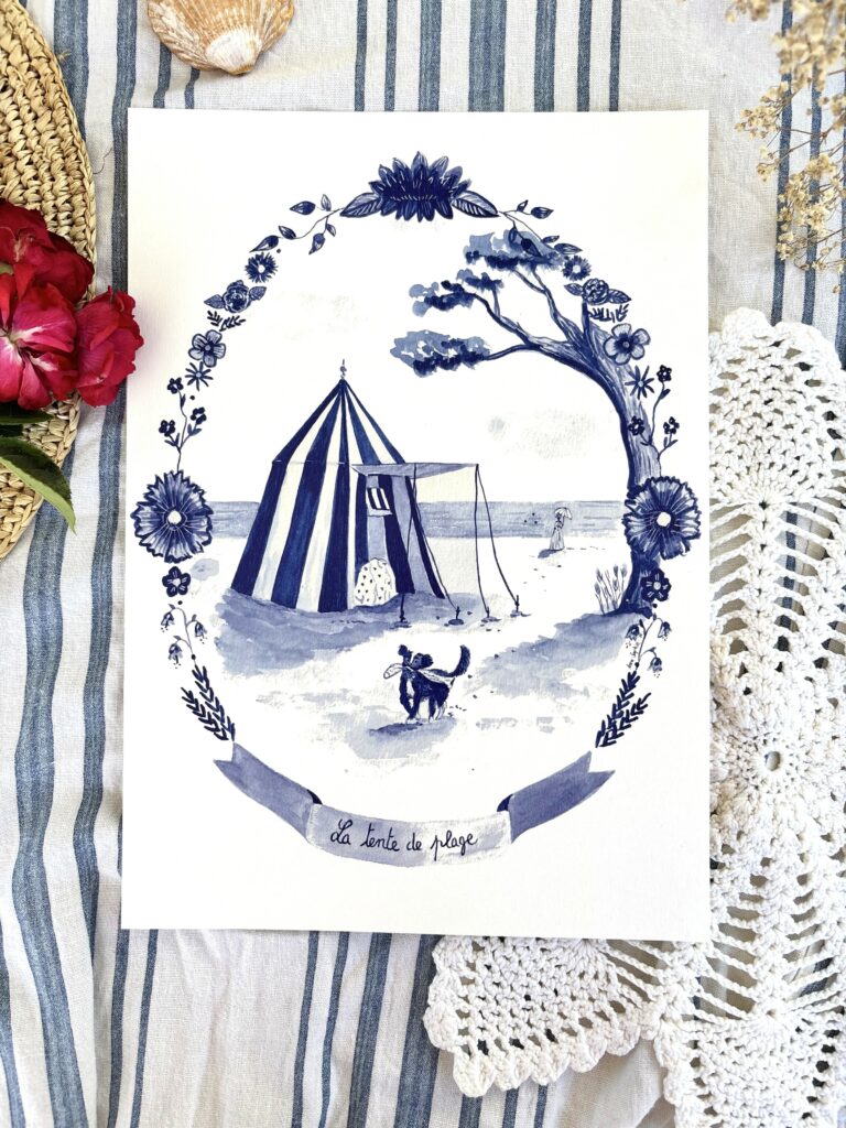 Affiche "La tente de plage"