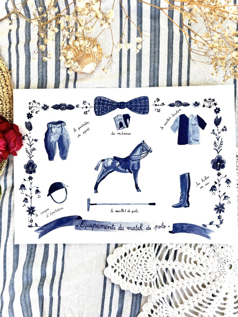 Affiche "Equipements du match de polo"